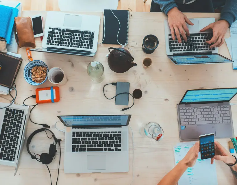 The Abarys Digital team at work in the Mohammédia office